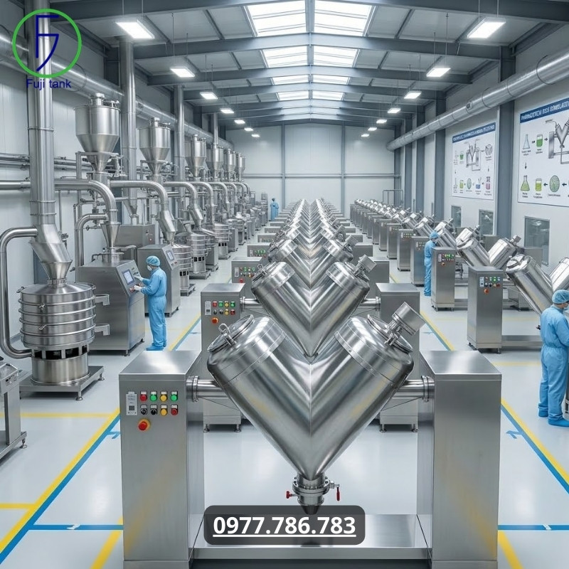 Máy trộn công nghiệp chữ V 50kg